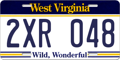WV license plate 2XR048