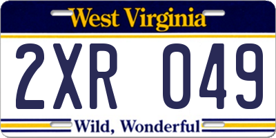 WV license plate 2XR049