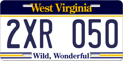 WV license plate 2XR050