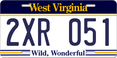 WV license plate 2XR051