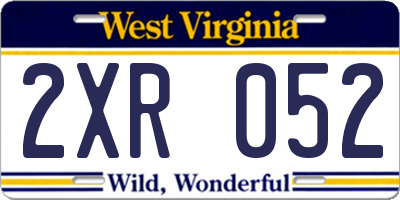 WV license plate 2XR052