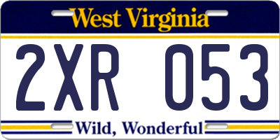 WV license plate 2XR053