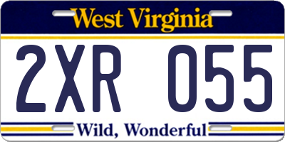 WV license plate 2XR055