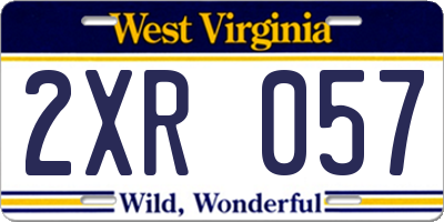 WV license plate 2XR057