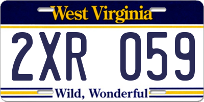 WV license plate 2XR059