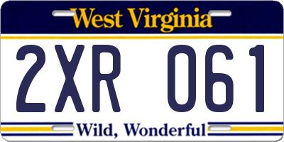 WV license plate 2XR061