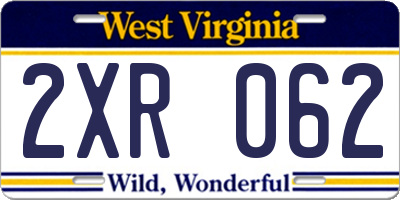 WV license plate 2XR062