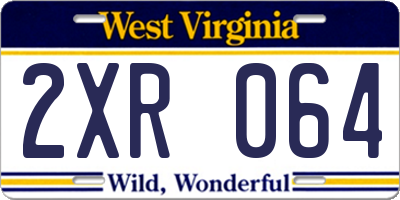 WV license plate 2XR064