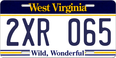 WV license plate 2XR065