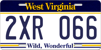 WV license plate 2XR066