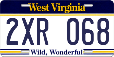 WV license plate 2XR068