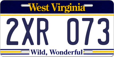 WV license plate 2XR073