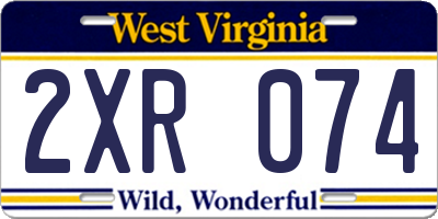 WV license plate 2XR074