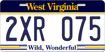 WV license plate 2XR075