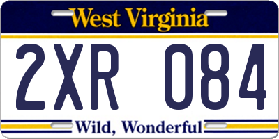 WV license plate 2XR084