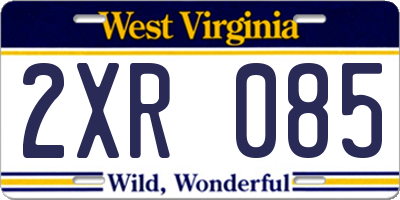 WV license plate 2XR085
