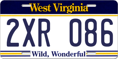 WV license plate 2XR086