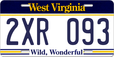 WV license plate 2XR093