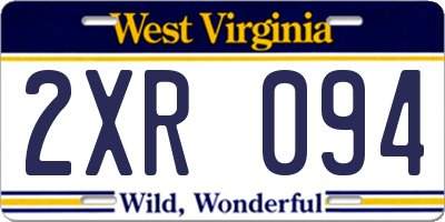 WV license plate 2XR094