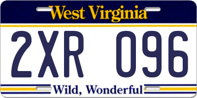 WV license plate 2XR096