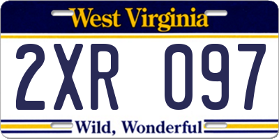 WV license plate 2XR097