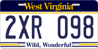WV license plate 2XR098