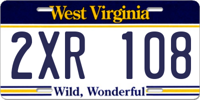 WV license plate 2XR108