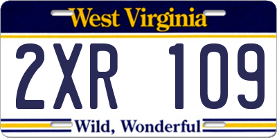 WV license plate 2XR109