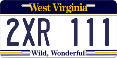 WV license plate 2XR111