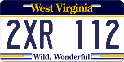 WV license plate 2XR112