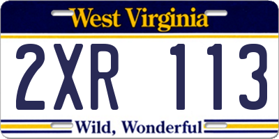 WV license plate 2XR113
