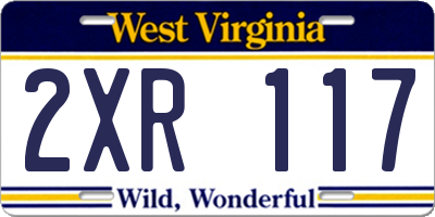 WV license plate 2XR117