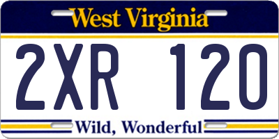 WV license plate 2XR120