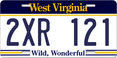 WV license plate 2XR121