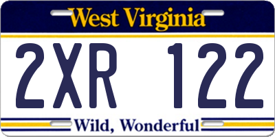 WV license plate 2XR122