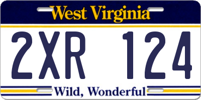 WV license plate 2XR124