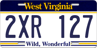 WV license plate 2XR127