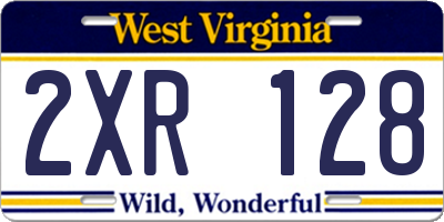 WV license plate 2XR128