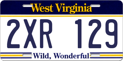 WV license plate 2XR129