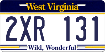 WV license plate 2XR131