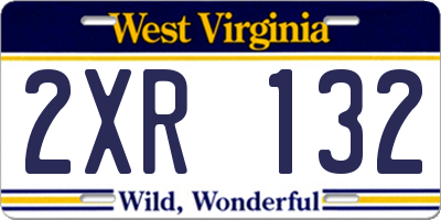 WV license plate 2XR132