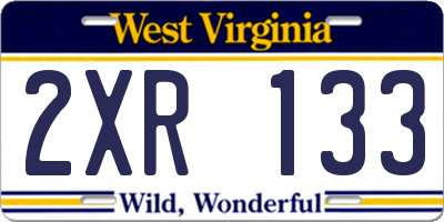 WV license plate 2XR133