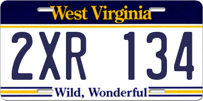 WV license plate 2XR134