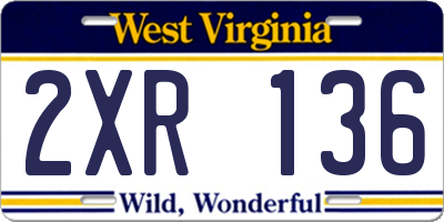 WV license plate 2XR136