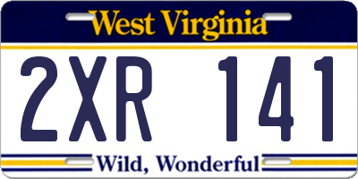 WV license plate 2XR141