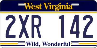 WV license plate 2XR142