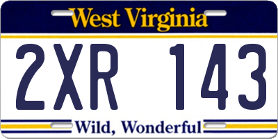 WV license plate 2XR143