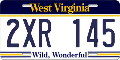 WV license plate 2XR145