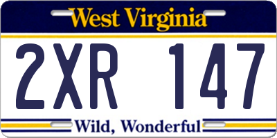 WV license plate 2XR147