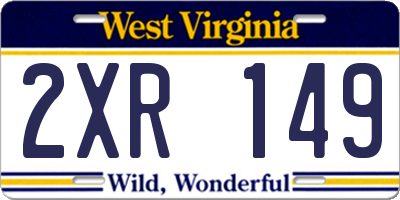 WV license plate 2XR149